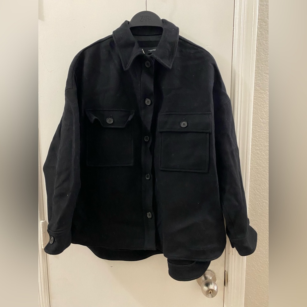 Zara Manteco Black Overshirt